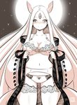  blush bra breasts commentary curvy garter_belt horns huge_breasts kenron_toqueen lace lace-trimmed_bra lace-trimmed_panties lace-trimmed_thighhighs looking_at_viewer monochrome moon naruto naruto_(series) naruto_shippuuden navel ootsutsuki_kaguya panties rinne_sharingan smile solo star_(sky) stomach thigh_gap thighhighs third_eye underwear undressing wide_sleeves 