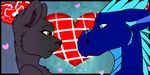  &lt;3 animated anthro cat dragon feline female kissing male male/female mammal singingbirdstudio 