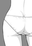  ass ass_focus butt_crack close-up grey_background greyscale monochrome original panties simple_background solo takayaki underwear 