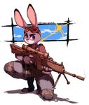  2016 anthro clothed clothing disney female gun hi_res judy_hopps lagomorph maiz-ken mammal rabbit ranged_weapon rifle solo weapon zootopia 