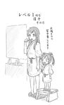  akagi_(kantai_collection) alternate_costume brushing_teeth commentary_request faucet footstool greyscale hair_ribbon kantai_collection long_hair monochrome multiple_girls ribbon sakimiya_(inschool) sidelocks sink sketch slippers translated twintails younger zuikaku_(kantai_collection) 