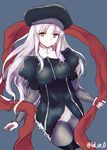  caren_hortensia fal fate/hollow_ataraxia fate/stay_night fate_(series) hat layered_sleeves long_hair pantyhose sash shroud_of_magdalene sketch solo thighhighs white_hair yellow_eyes 