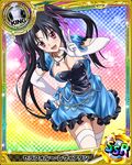  artist_request black_hair blush card_(medium) character_name chess_piece elbow_gloves gloves hair_ribbon hand_on_hip high_school_dxd jewelry king_(chess) long_hair necklace official_art purple_eyes ribbon serafall_leviathan singer smile solo star trading_card twintails white_gloves 
