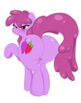  berry_punch_(mlp) blush butt cutie_mark digitaldomain123 earth_pony equine female feral friendship_is_magic hair horse looking_back mammal my_little_pony pony pose purple_eyes purple_hair smile solo 