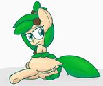  anus butt equine fan_character female feral green_hair hair horse looking_back mammal mr-degration my_little_pony pony pussy simple_background smile solo white_background 