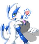  &lt;3 avian big_breasts blush breast_grab breasts female hand_on_breast legendary_pok&eacute;mon lugia mellonsoda nintendo open_mouth pok&eacute;mon pussy smile solo video_games 