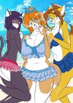  anthro beach big_breasts bikini blue_eyes blush breasts brown_fur brown_hair butt canine cat claire_(skidd) clothed clothing cloud detailed_background digital_media_(artwork) dog eyewear feline female fennec fox fur glasses green_eyes hair hair_bow hair_ribbon hi_res huge_breasts invalid_tag kibbles long_hair looking_at_viewer mammal multicolored_fur orange_hair outside purple_fur purple_hair ribbons sea seaside sesame_akane sky slightly_chubby smile swimsuit thick_thighs two_tone_fur uberquest voluptuous water white_fur wide_hips yellow_fur 