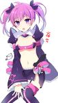  :o aisha_(elsword) angkor_(elsword) bad_id bad_pixiv_id beltbra black_bow blush bow creature elsword garter_straps hair_bow juliet_sleeves knees_together long_sleeves looking_at_viewer miniskirt navel open_mouth pinb pink_hair puffy_sleeves purple_eyes purple_skirt short_hair side_slit simple_background sitting skirt solo stomach thighhighs twintails void_princess_(elsword) white_background zettai_ryouiki 
