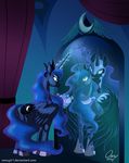  2016 altered_reflection armor blue_eyes brush equine female feral friendship_is_magic helmet horn inside mammal mirror my_little_pony nightmare_moon_(mlp) omny87 princess_luna_(mlp) reflection winged_unicorn wings 