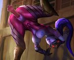  1girl adapted_costume areolae artist_name blue_hair blue_skin bodysuit breasts_out causticcrayon clenched_teeth clitoris crotch_cutout disembodied_penis eyes_closed gloves long_hair overwatch parted_lips ponytail pussy testicles uncensored vaginal widowmaker_(overwatch) 