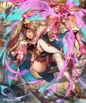  animal_ears bad_id bad_pixiv_id bow_(weapon) breasts erune granblue_fantasy hair_ornament highres lee_hyeseung long_hair medium_breasts metera_(granblue_fantasy) mole mole_under_mouth shingeki_no_bahamut smile solo thighhighs twintails weapon 