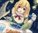  blonde_hair blue_eyes breasts cleavage feeding food knife large_breasts long_hair looking_at_viewer neptune_(series) open_mouth pov_feeding smile solo source_request spoon vert 