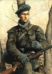  gloves gun hat italian military military_uniform realistic soldier trees weapon world_war_ii yoshikawa_kazunori 