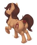  big_butt brown_hair butt earth_pony equine fan_character female feral flower friendship_is_magic hair horse mammal mav_(artist) my_little_pony plant pony presenting presenting_hindquarters rose slightly_chubby smile solo 