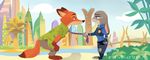  anthro canine digital_media_(artwork) disney duo female fox fur judy_hopps lagomorph male mammal nick_wilde rabbit virtual-spell zootopia 