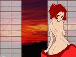  ass breasts fuu highres japanese_clothes kimono nude samurai_champloo solo vector_trace wallpaper 