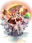  bad_id bad_pixiv_id bag black_legwear blurry bokeh brown_eyes brown_hair cherrypin closed_eyes depth_of_field flower hairband hands highres holding_hands hydrangea legs long_hair megurine_luka meiko multiple_girls pink_hair puddle rain ripples school_uniform serafuku shared_umbrella shoes short_hair skirt smile thighhighs umbrella vocaloid water white_legwear zettai_ryouiki 