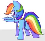 anus blush equine female feral friendship_is_magic hair looking_back mammal mr-degration multicolored_hair my_little_pony pegasus pussy rainbow_dash_(mlp) solo wings 