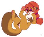  anthro anus blush breast_grab breasts canine female fingering fox hair hand_on_breast mammal masturbation melvismd nipples open_mouth pussy red_hair solo spread_legs spreading vaginal vaginal_fingering 