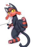  2016 anthro blush female feral litten lying pussy simple_background solo white_background wolflong 
