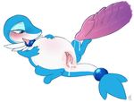  after_sex alternate_color blue_eyes blush cum cum_drip cum_in_pussy cum_inflation cum_inside cum_leaking disembodied_penis dripping duo erection female inflation male male/female melvismd nintendo penis pok&eacute;mon pussy size_difference snivy spread_legs spreading tongue tongue_out video_games 