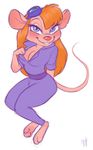  anthro blonde_hair blue_eyes blush breasts chip_&#039;n_dale_rescue_rangers cleavage clothed clothing disney female gadget_hackwrench hair mammal melvismd pose rodent smile solo 