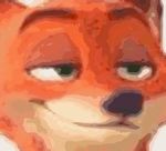  anthro black_nose canine close-up cross-eyed disney eyebrows fox fur green_eyes grin half-closed_eyes hi_res looking_at_viewer mammal nick_wilde red_fox red_fur simple_background smug solo white_background white_sclera zootopia 