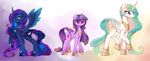  2016 abstract_background absurd_res crown cutie_mark equine feathered_wings feathers female feral friendship_is_magic group hair hi_res horn jewelry lyra-senpai mammal multicolored_hair my_little_pony necklace princess_celestia_(mlp) princess_luna_(mlp) smile spread_wings twilight_sparkle_(mlp) winged_unicorn wings 