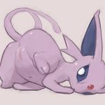  2016 anus blush butt canine censored eeveelution espeon female feral looking_back mammal nintendo pok&eacute;mon presenting presenting_hindquarters pussy raised_tail rear_view simple_background spread_legs spreading video_games youjomodoki 