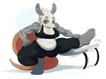  anthro breasts camel_toe clothing female mammal marsupial muscular muscular_female opossum poppy_opossum poppy_opossum_(character) slightly_chubby smile solo sssonic2 stretching sweat table 