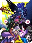  &lt;3 armor blue_eyes blue_hair blush changeling crossgender discord_(mlp) draconequus equine feathered_wings feathers female feral friendship_is_magic green_eyes green_hair hair helmet hi_res horn insect_wings king_sombra_(mlp) long_hair mammal membranous_wings multicolored_hair my_little_pony nightmare_moon_(mlp) purple_eyes queen_chrysalis_(mlp) twilight_sparkle_(mlp) unicorn winged_unicorn wings xxangeluciferxx 