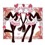  attraction-m_(lolo) eyes_closed heart high_heel_boots high_heels magical_girl magical_girl_apocalypse mahou_shoujo_of_the_end multiple_girls repulsion-m_(coco) siblings skirt thigh_boots twins very_long_sleeves 