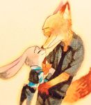  anthro canine digital_media_(artwork) disney duo female fox fur hoshino judy_hopps lagomorph male mammal nick_wilde rabbit zootopia 