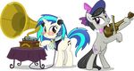  2016 duo equine eyewear female friendship_is_magic hat headphones horn horse mammal musical_instrument my_little_pony octavia_(mlp) pony record_player sunglasses unicorn vector-brony vinyl_scratch_(mlp) violin 