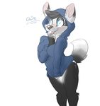  absurd_res anthro backsash blue_eyes blush canine clothed clothing digital_media_(artwork) dog female hi_res hoodie husky mammal panties simple_background solo tongue tongue_out underwear white_background 