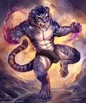  abs action_pose anthro bulge cheetahpaws clothing erection feline male mammal nipples penis_outline solo tiger underwear 