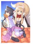  :3 :o animal_ears apron artist_name bare_legs bare_shoulders bent_over black_dress black_footwear black_hair blonde_hair border bow bowtie breasts brown_eyes bun_cover cat_ears cat_tail china_dress chinese_clothes city cleavage closed_mouth cookie downblouse dress elbow_gloves fishnets food fox_ears fox_tail from_behind gloves hair_bun hanging_breasts highres house juliet_sleeves large_breasts long_sleeves looking_at_viewer looking_back lorna_(shining_hearts) maid maid_headdress medium_breasts mouth_hold multiple_girls no_legwear number open_clothes outdoors page_number panties puffy_sleeves purple_bow purple_dress red_bow red_neckwear round_teeth shaomei_rin shining_(series) shining_hearts shining_world shoe_soles shoes short_hair side-tie_panties sidelocks sitting sleeveless sleeveless_dress smile standing tail tail_through_clothes taiyaki tanaka_takayuki teeth thighs tile_roof underwear v_arms wagashi wariza white_apron white_border white_bow white_gloves white_panties 