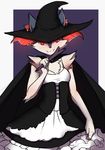  anthro clothed clothing corset feline female hat looking_at_viewer mammal naomy simple_background smile solo standing witch_hat 