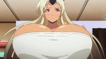  animated animated_gif blush bouncing_breasts breasts cleavage dark_skin gigantic_breasts horn long_hair looking_at_viewer monster_girl monster_musume_no_iru_nichijou ogre red_eyes solo tionishia 