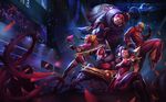  3boys bow_(weapon) claw_(weapon) crossbow headset jax_(league_of_legends) league_of_legends lee_sin multiple_boys multiple_girls official_art plant_girl shauna_vayne sk_telecom_t1 skt_t1_jax skt_t1_lee_sin skt_t1_vayne skt_t1_zed skt_t1_zyra stadium summoner's_cup sunglasses weapon zed_(league_of_legends) zyra 