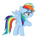  blue_feathers cutie_mark derpy-maple_(artist) equine eyewear feathered_wings feathers female feral friendship_is_magic fur glasses hair horse mammal multicolored_hair my_little_pony pegasus pony rainbow_dash_(mlp) rainbow_hair smile solo wings 