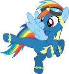  2016 90sigma absurd_res alpha_channel blue_feathers blue_fur clothing equine eyewear feathered_wings feathers female feral friendship_is_magic fur goggles hair hi_res mammal multicolored_hair multicolored_tail my_little_pony pegasus purple_eyes rainbow_dash_(mlp) rainbow_hair rainbow_tail simple_background smile solo transparent_background uniform wings 
