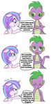  2016 angry comic dragon english_text equine feathered_wings feathers female flurry_heart_(mlp) friendship_is_magic green_eyes hair horn horse male mammal multicolored_hair my_little_pony pony redeyesblind scalie spike_(mlp) text two_tone_hair winged_unicorn wings young 