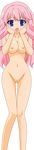  absurdres areolae artist_request baka_to_test_to_shoukanjuu bare_midriff blue_eyes breasts busty censored cleavage erect_nipples female hair_ornament hairclip highres himeji_mizuki hips legs long_hair looking_at_viewer mound_of_venus naked navel nipples nude nude_filter open_mouth photoshop pink_hair pussy solo standing thighs tongue transparent_background transparent_png vector_trace 