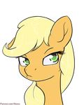  2016 alasou alpha_channel applejack_(mlp) blonde_hair earth_pony equine eyelashes female freckles friendship_is_magic green_eyes hair horse long_hair looking_at_viewer mammal my_little_pony pony portrait pouting simple_background solo transparent_background 