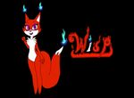  anthro black_background blue_fire candle canine chest_tuft fangs female fox fur looking_at_viewer mammal nude raikoo red_fur simple_background solo tuft will-o-wisp wisp_(scare_games) 