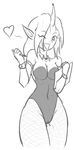  &lt;3 &lt;3_eyes 2016 anthro armwear avalonicous black_and_white breasts bunny_costume camel_toe caprine cleavage clothed clothing female goat hair hi_res horn league_of_legends long_ears long_hair mammal monochrome open_mouth pen shirt_cuffs simple_background smile solo soraka video_games white_background white_hair 