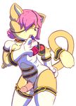  anthro armwear candy cat circumcised clothing collar condom erection eye_patch eyewear feline food freckles girly hand_on_hip huamnoid_penis leaning leaning_forward legwear licking lollipop male mammal munks_(character) otto0ttsy penis pinup pose solo straps tongue tongue_out 