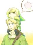  bad_id bad_pixiv_id black_eyes blonde_hair blue_eyes carrying dual_persona hat link male_focus multiple_boys pig saiba_(henrietta) shoulder_carry the_legend_of_zelda the_legend_of_zelda:_the_wind_waker the_legend_of_zelda:_twilight_princess toon_link 