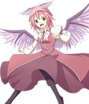  bad_id bad_pixiv_id daba hat highres mystia_lorelei open_mouth pantyhose pink_hair solo touhou transparent_background wide_sleeves wings yellow_eyes 